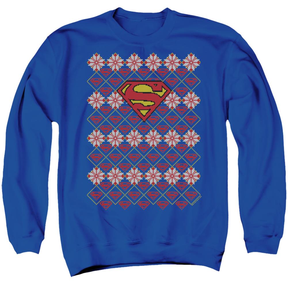 Superman Superman Christmas Sweater Men's Crewneck 50 50 Poly LS T