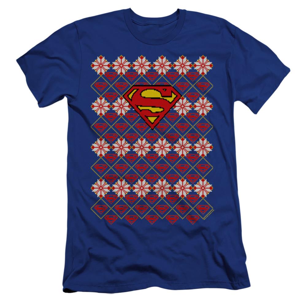 Superman Superman Christmas Sweater Men's Ultra-Soft 30/1 Cotton Slim SS T