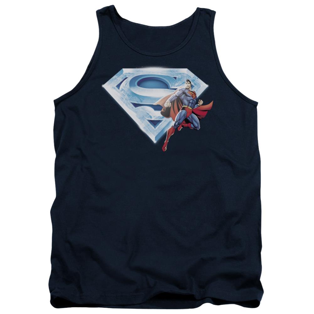 Superman Superman & Crystal Logo Men's 18/1 Cotton Tank Top