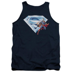 Superman Superman & Crystal Logo Men's 18/1 Cotton Tank Top