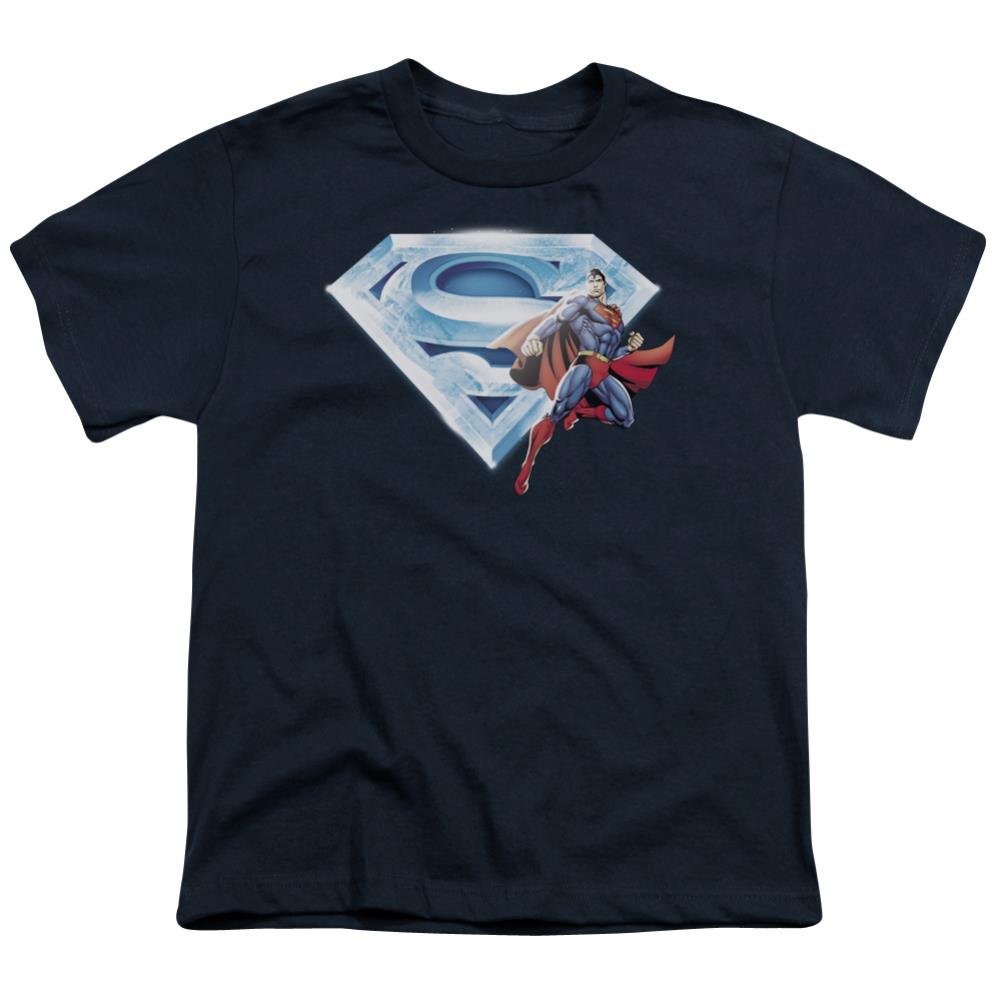 Superman Superman & Crystal Logo Youth 18/1 100% Cotton SS T