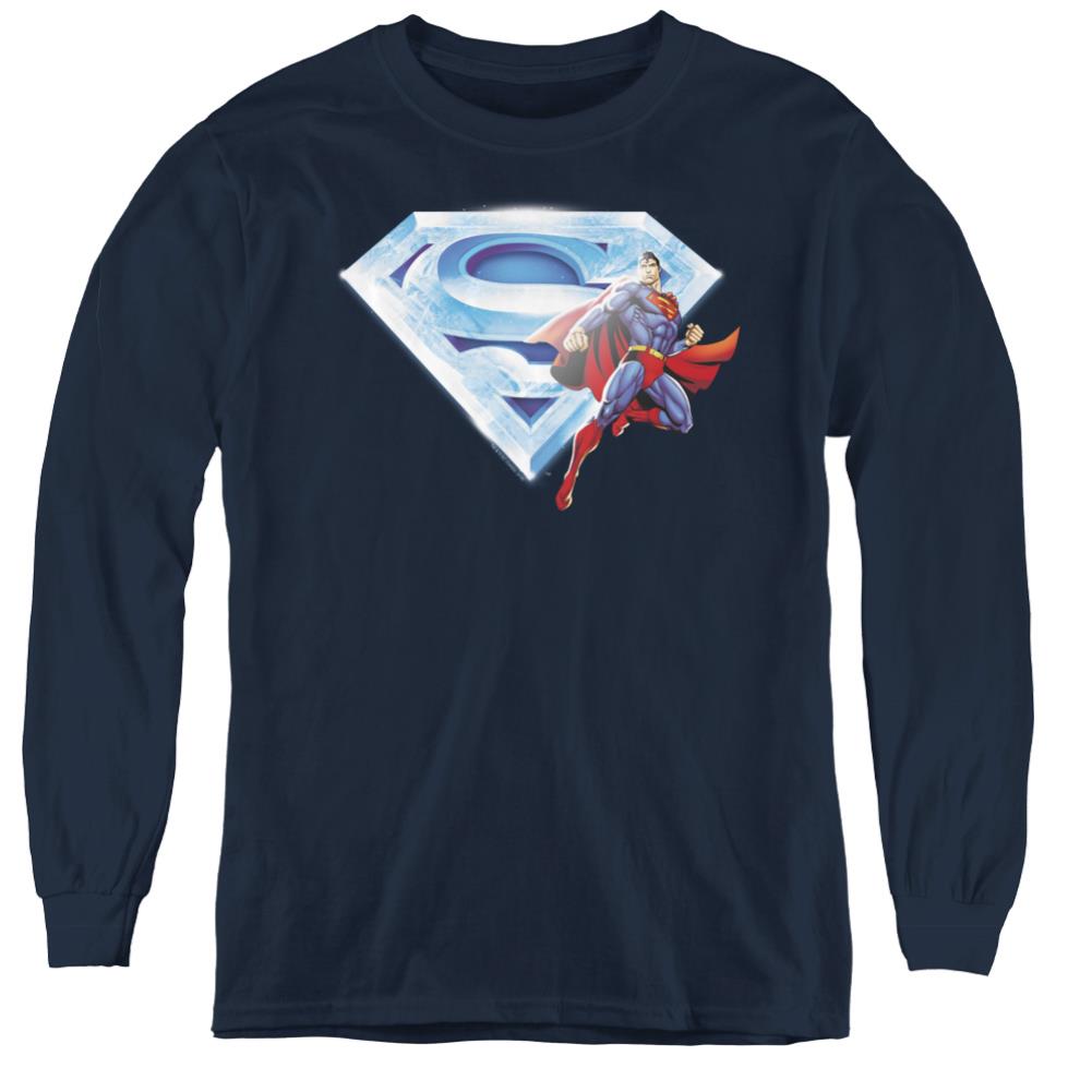 Superman Superman & Crystal Logo Youth LS T