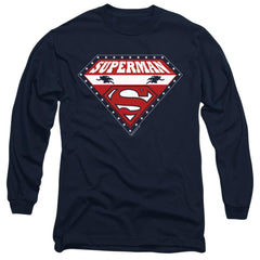Superman Superman For President Men's 18/1 Cotton LS T
