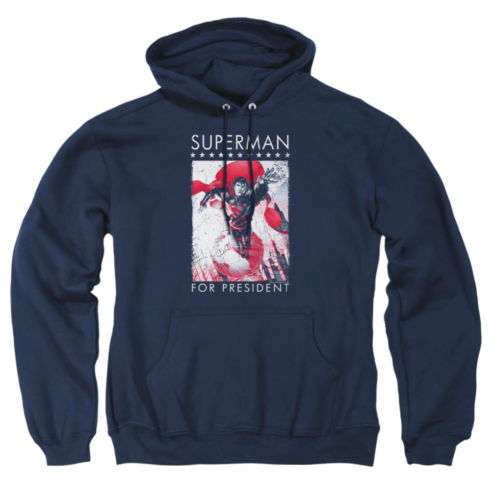 Superman Superman For President Men's Pull-Over 75 25 Poly Hoodie