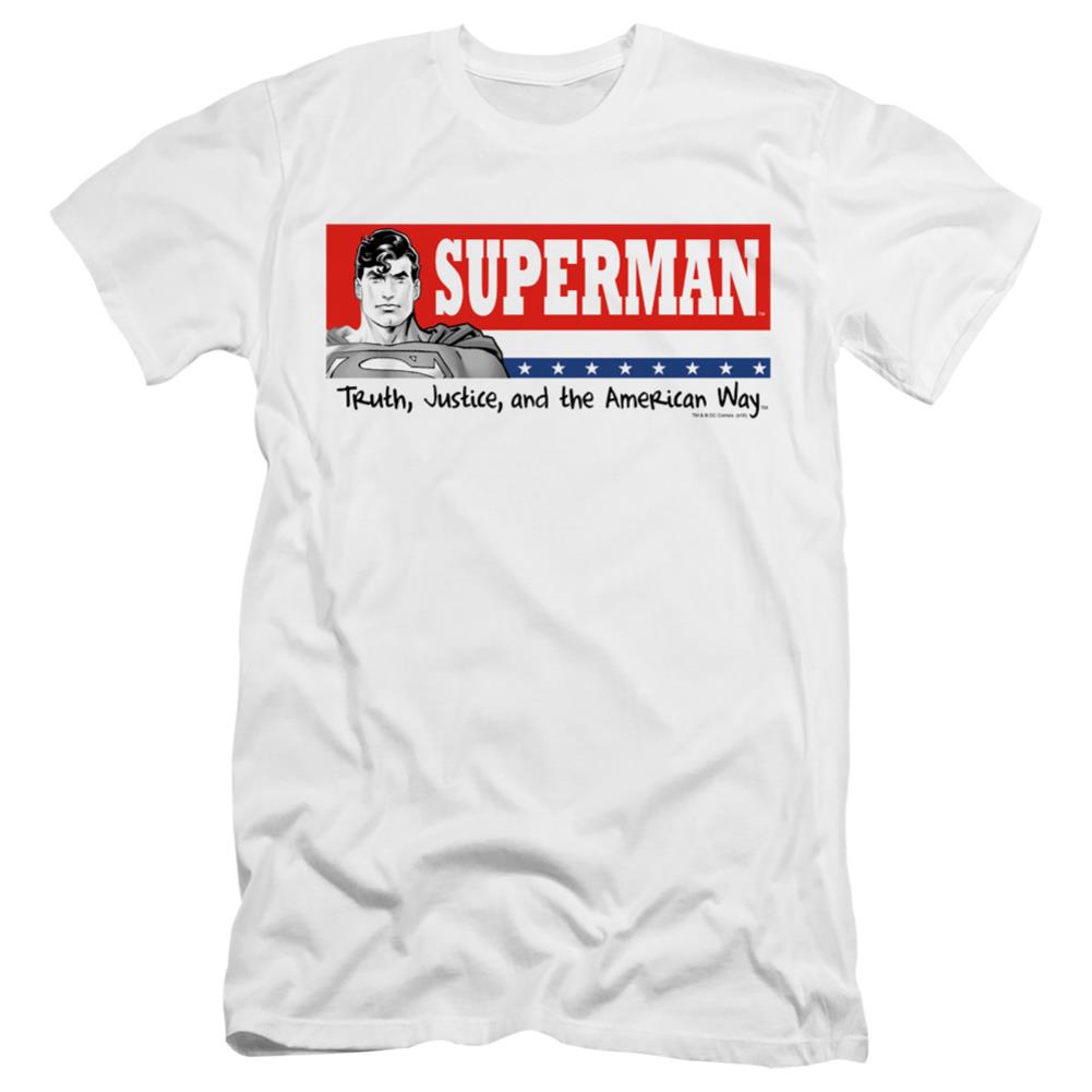 Superman Superman For President Men's Ultra-Soft 30/1 Cotton Slim SS T