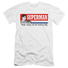Superman Superman For President Men's Ultra-Soft 30/1 Cotton Slim SS T