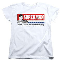 Superman Superman For President Women's 18/1 Cotton SS T