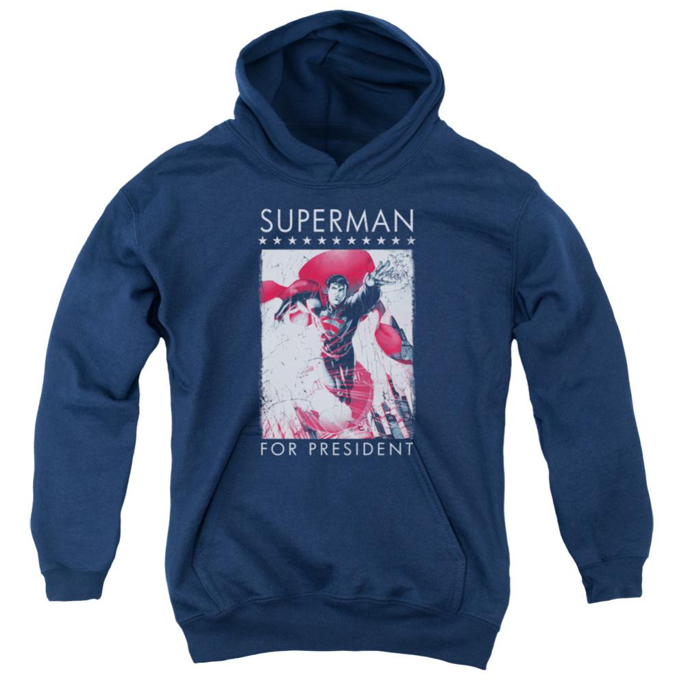 Superman Superman For President Youth Cotton Poly Pull-Over Hoodie
