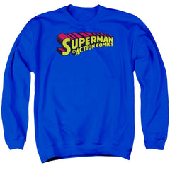 Superman Superman In Men's Crewneck 50 50 Poly LS T