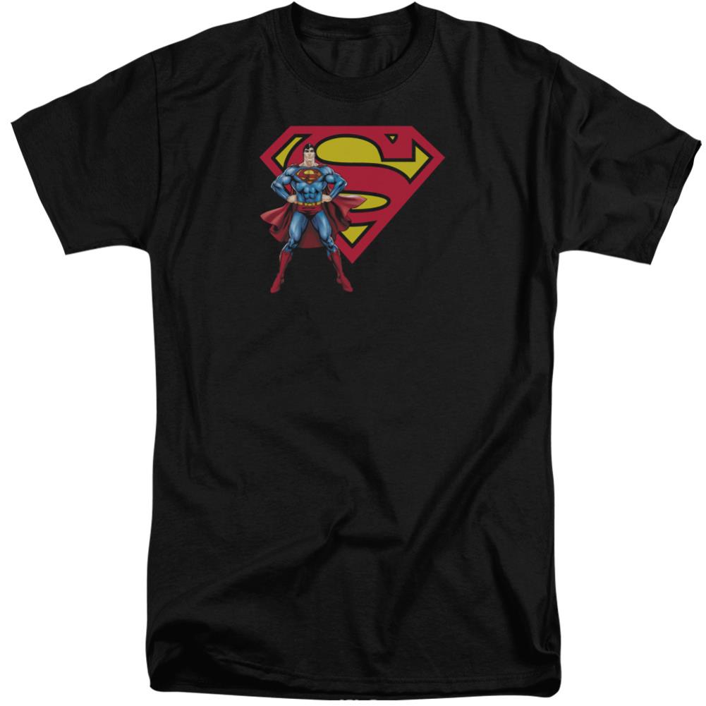 Superman Superman & Logo Men's 18/1 Tall Cotton SS T