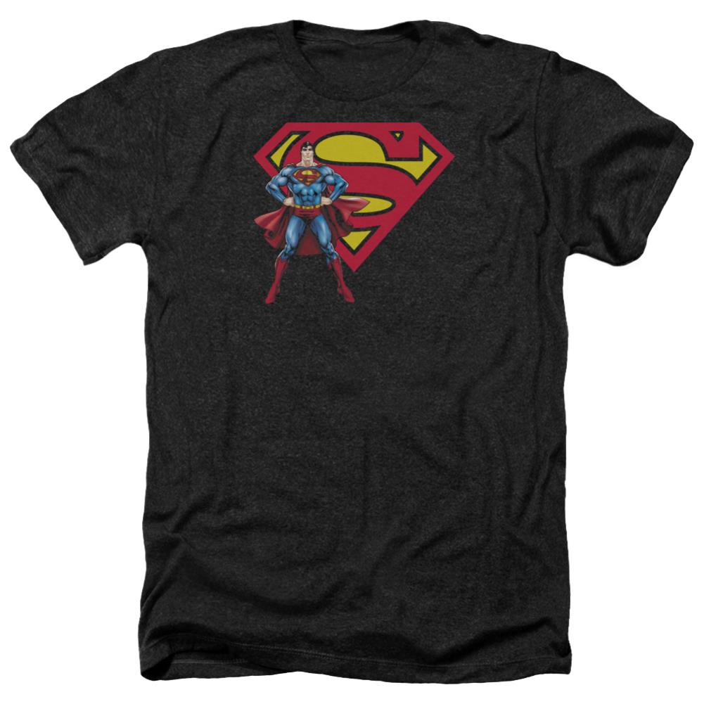 Superman Superman & Logo Men's 30/1 Heather 60 40 Poly SS T