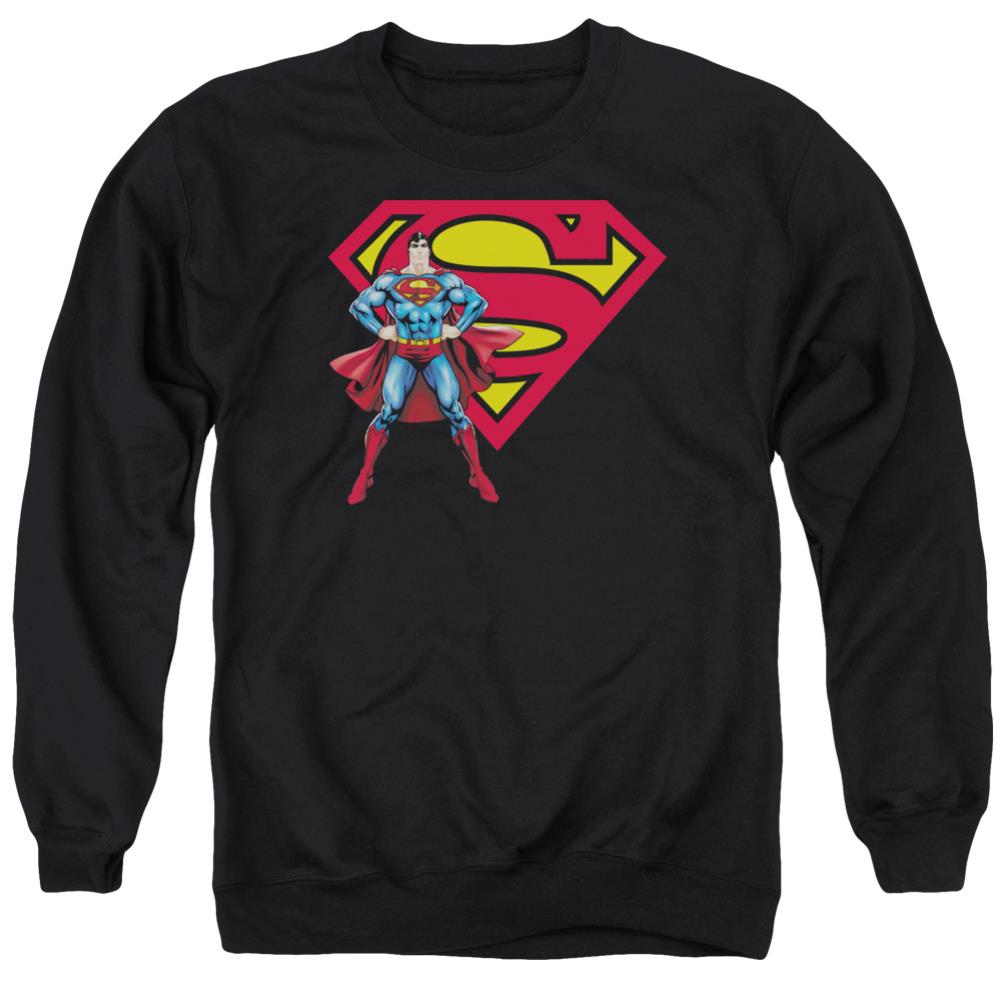 Superman Superman & Logo Men's Crewneck 50 50 Poly LS T