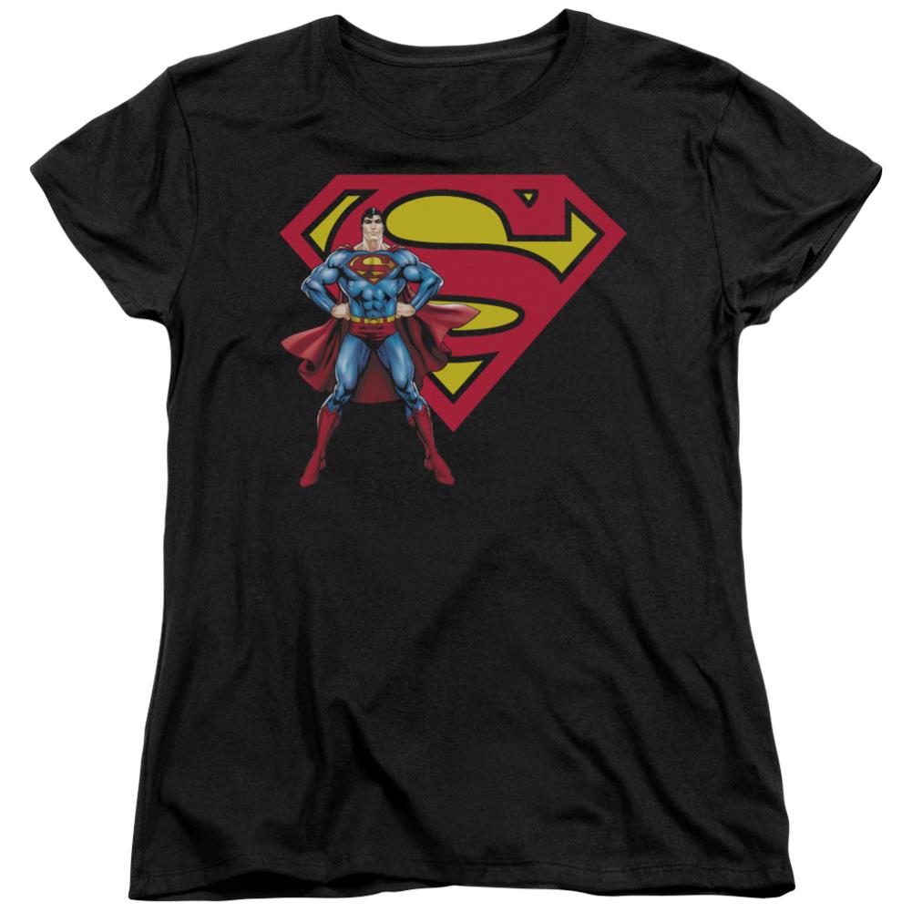 Superman Superman & Logo Women's 18/1 Cotton SS T