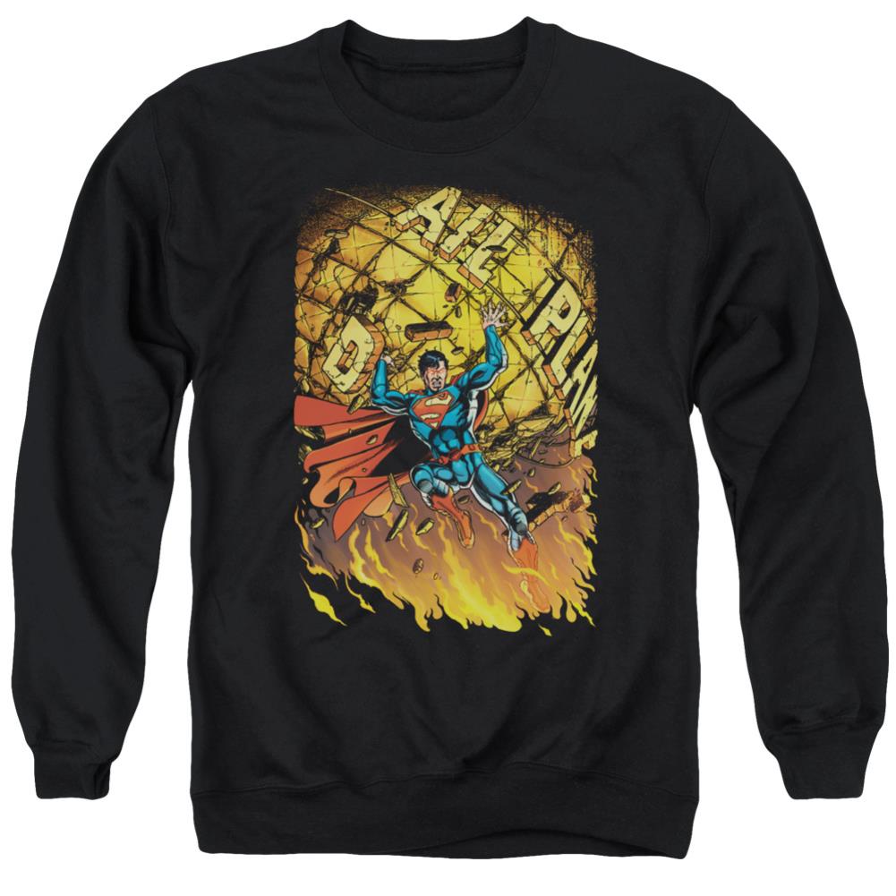 Superman Superman #1 Men's Crewneck 50 50 Poly LS T