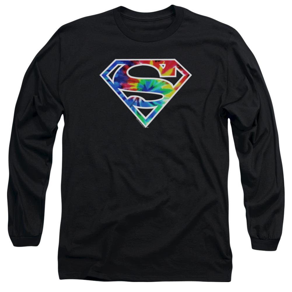 Superman Superman Tie Dye Logo Men's 18/1 Cotton LS T