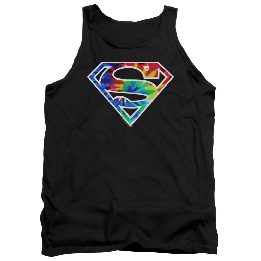 Superman Superman Tie Dye Logo Men's 18/1 Cotton Tank Top