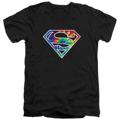 Superman Superman Tie Dye Logo Men's 30/1 Cotton Slim V-Neck T
