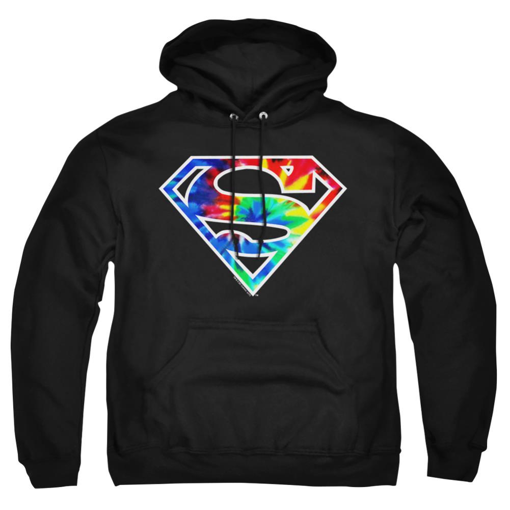 Superman Superman Tie Dye Logo Men's Pull-Over 75 25 Poly Hoodie