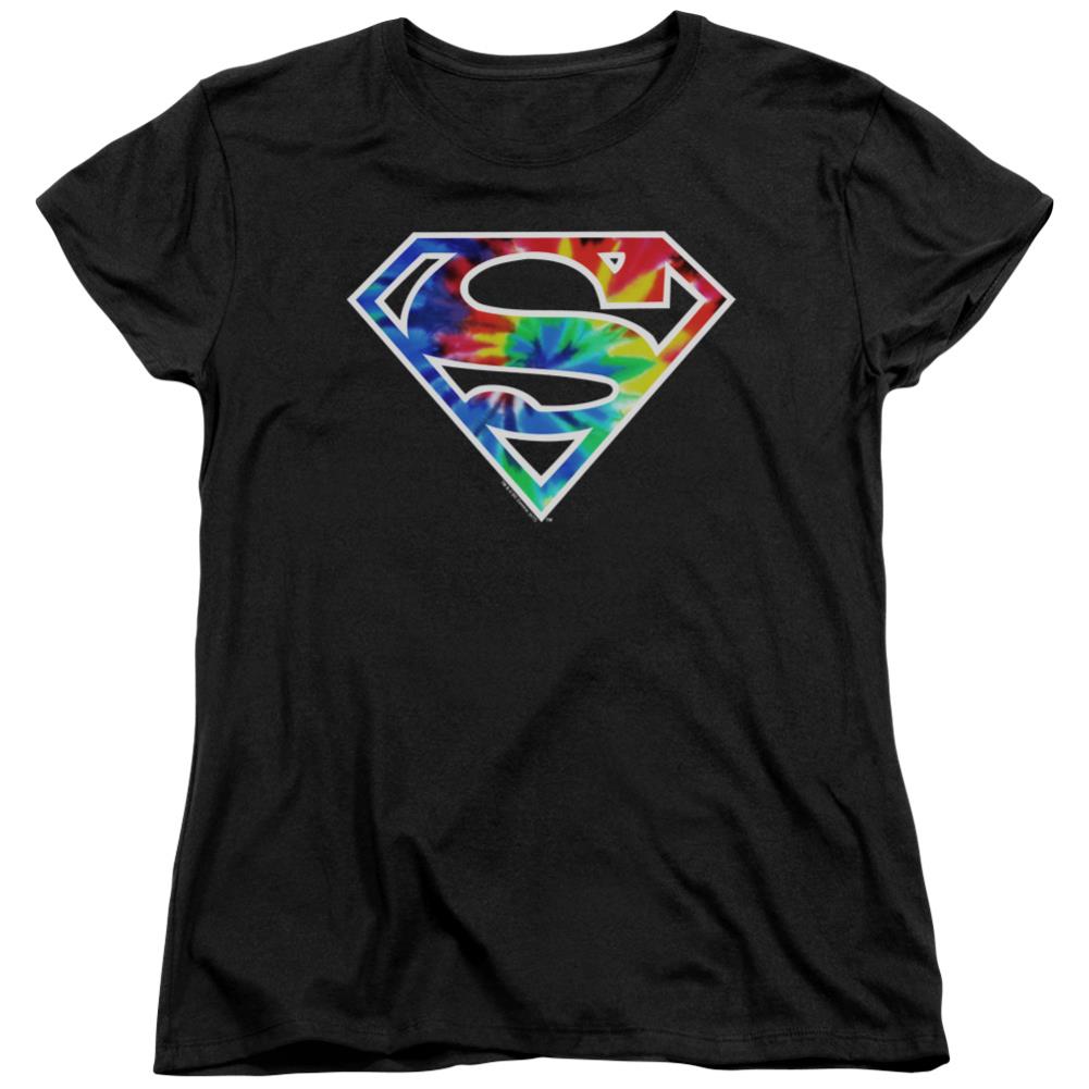 Superman Superman Tie Dye Logo Women's 18/1 Cotton SS T