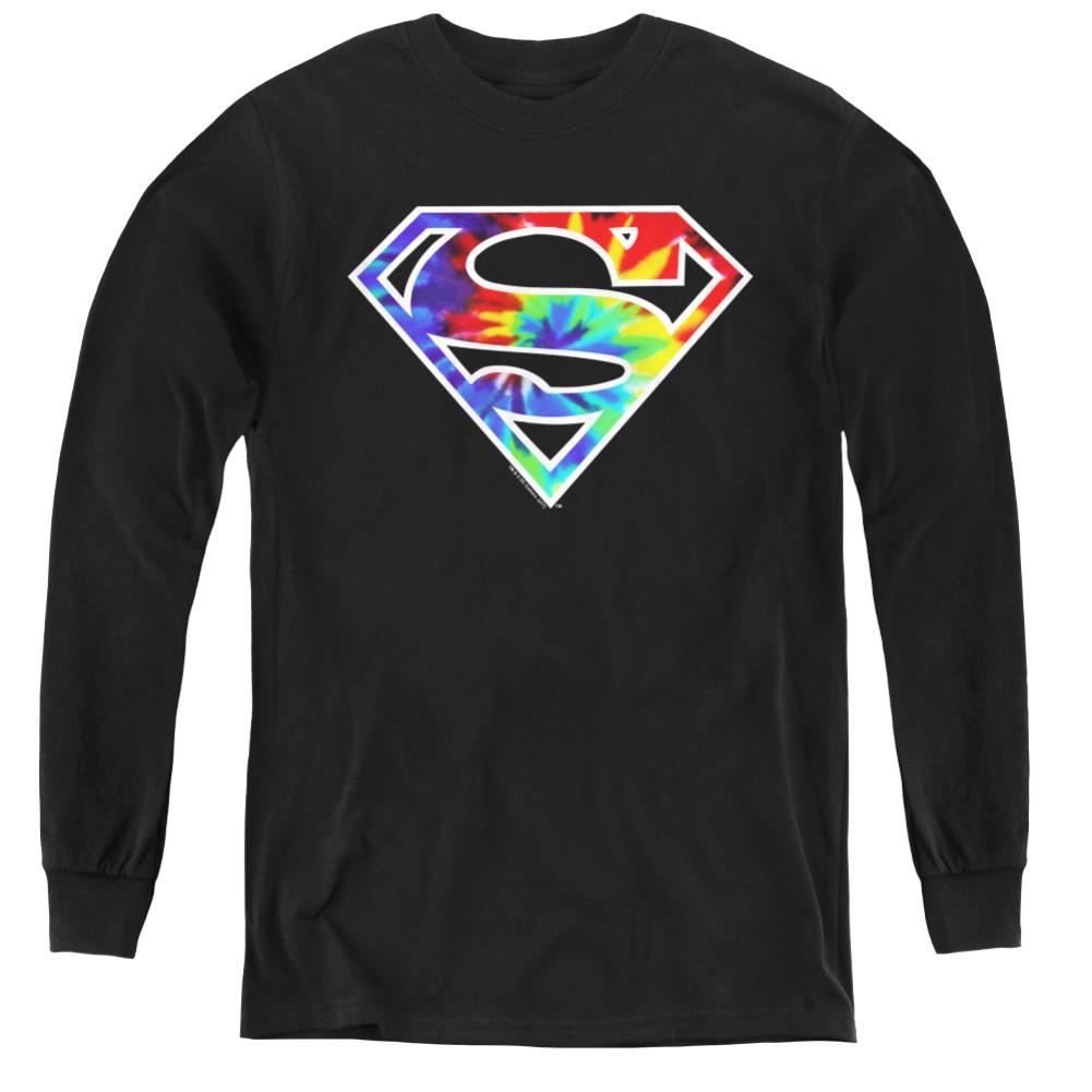 Superman Superman Tie Dye Logo Youth LS T