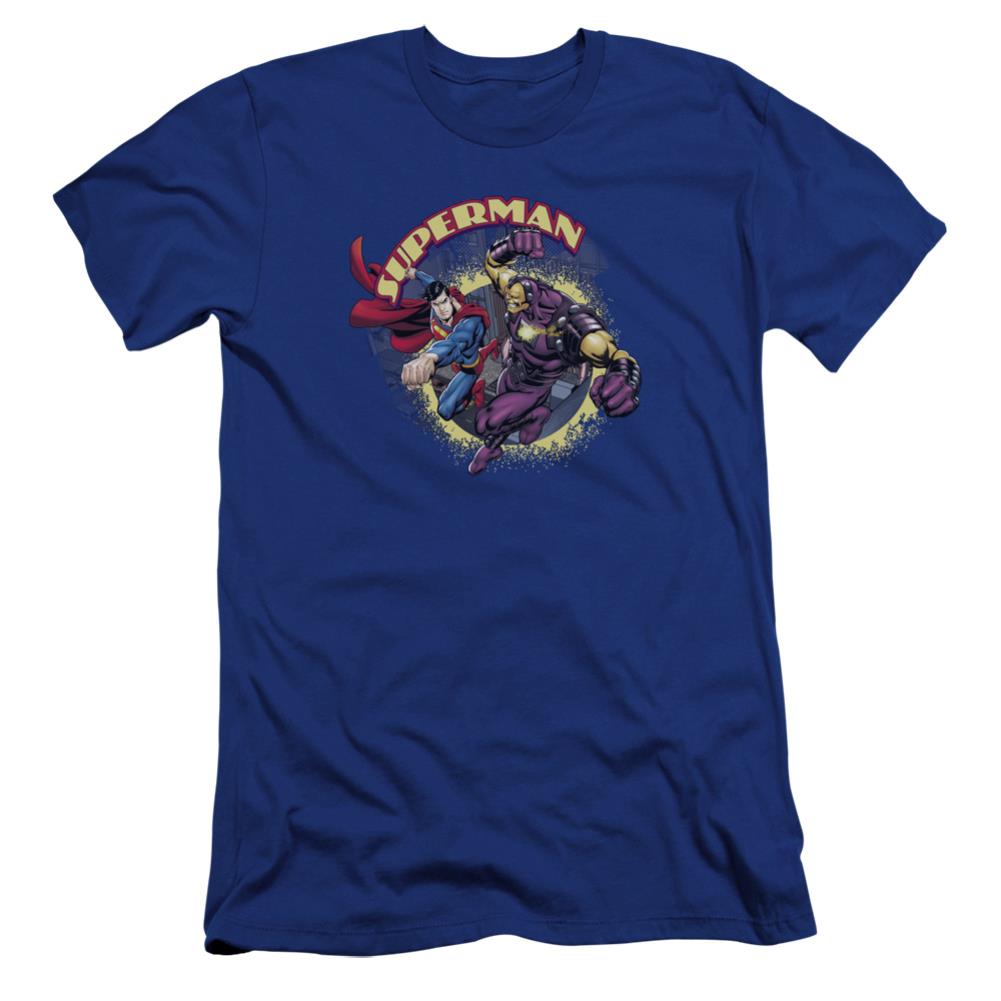 Superman Superman Vs Mongol Men's Ultra-Soft 30/1 Cotton Slim SS T