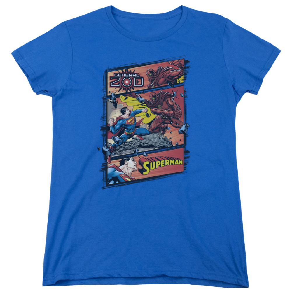 Superman Superman Vs Zod Women's 18/1 Cotton SS T