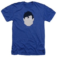 Superman Supes Head Men's 30/1 Heather 60 40 Poly SS T