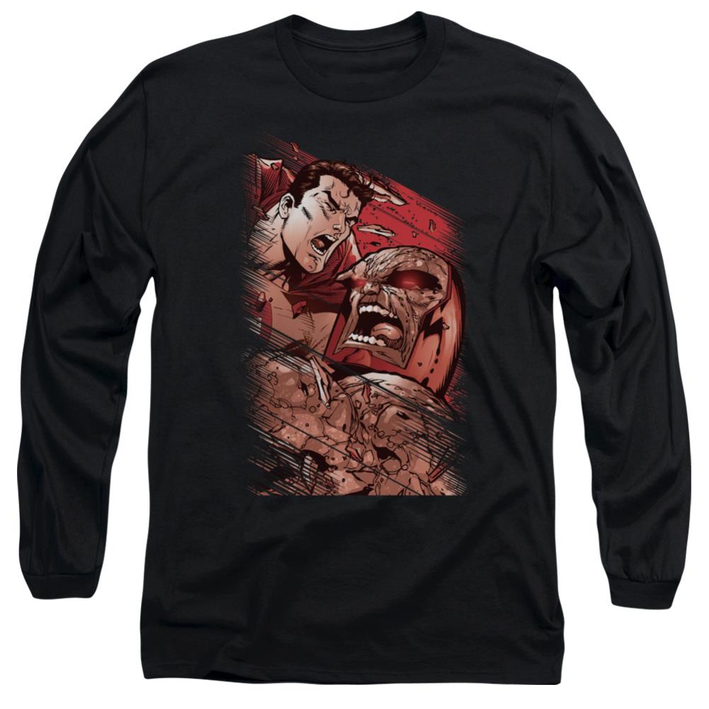 Superman Supes Vs Darkseid Men's 18/1 Cotton LS T