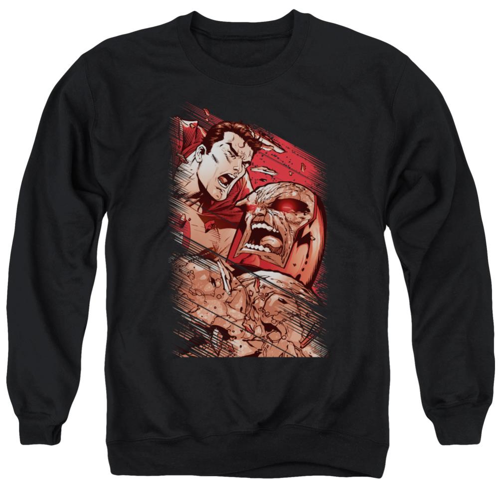 Superman Supes Vs Darkseid Men's Crewneck 50 50 Poly LS T