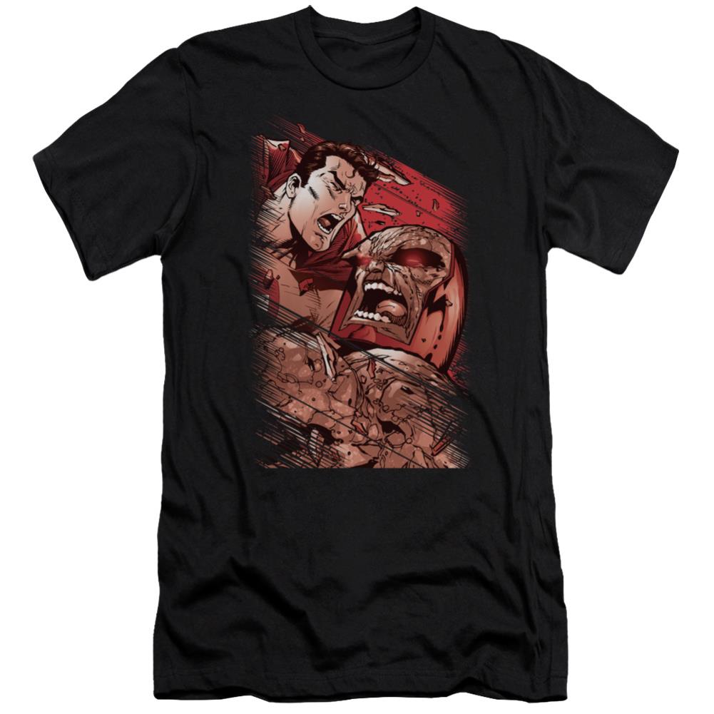 Superman Supes Vs Darkseid Men's Ultra-Soft 30/1 Cotton Slim SS T