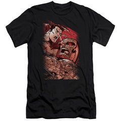 Superman Supes Vs Darkseid Men's Ultra-Soft 30/1 Cotton Slim SS T