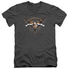 Superman Take Wing Men's 30/1 Cotton Slim V-Neck T