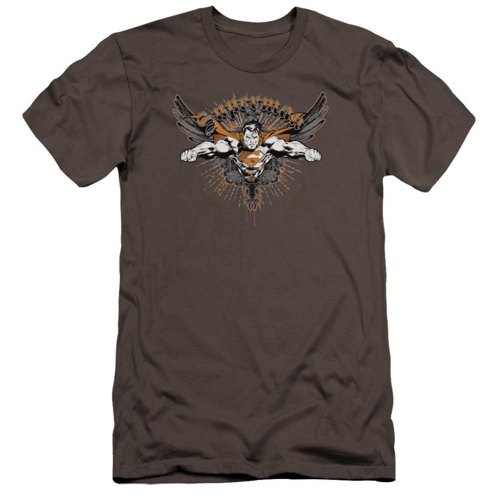 Superman Take Wing Men's Ultra-Soft 30/1 Cotton Slim SS T