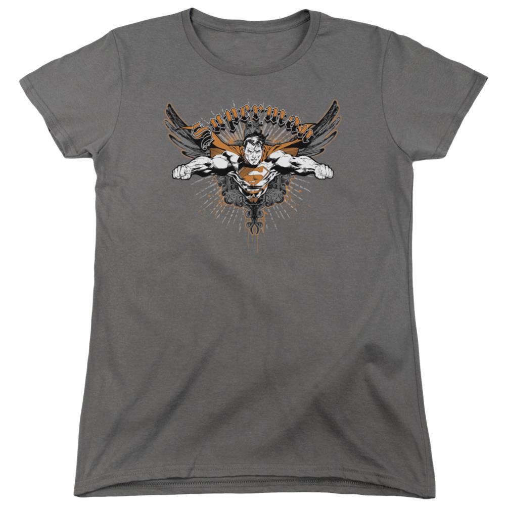 Superman Take Wing Women's 18/1 Cotton SS T