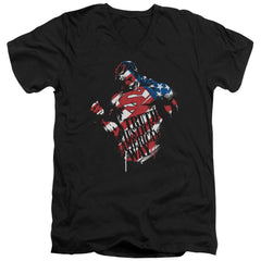 Superman The American Way Men's 30/1 Cotton Slim V-Neck T
