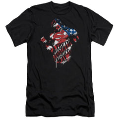 Superman The American Way Men's Ultra-Soft 30/1 Cotton Slim SS T