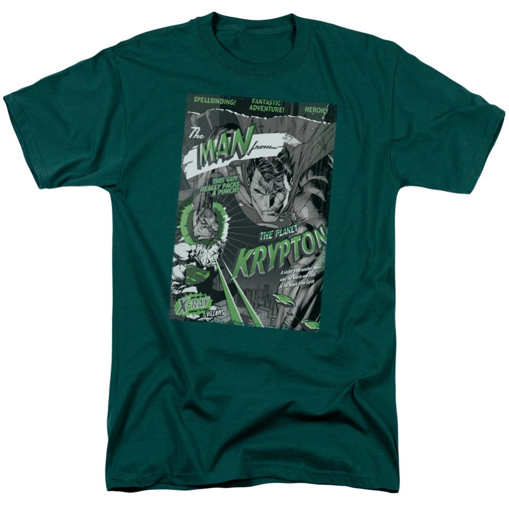 Superman The Man From Krypton Men's 18/1 Cotton SS T