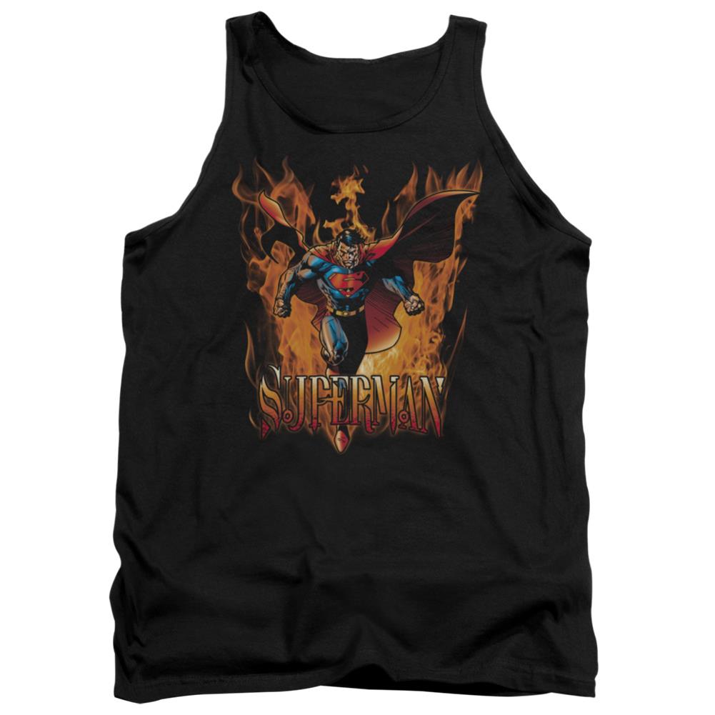 Superman Through The Fire Men's 18/1 Cotton Tank Top
