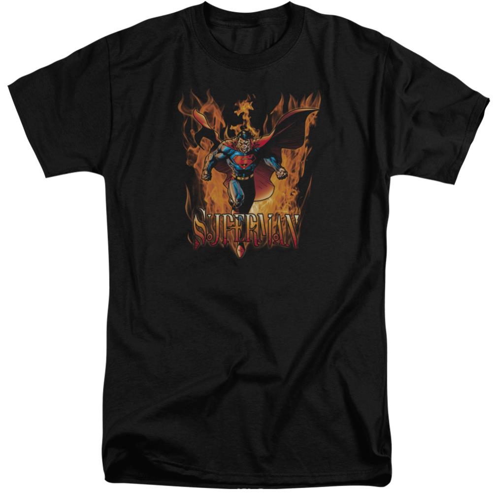 Superman Through The Fire Men's 18/1 Tall Cotton SS T