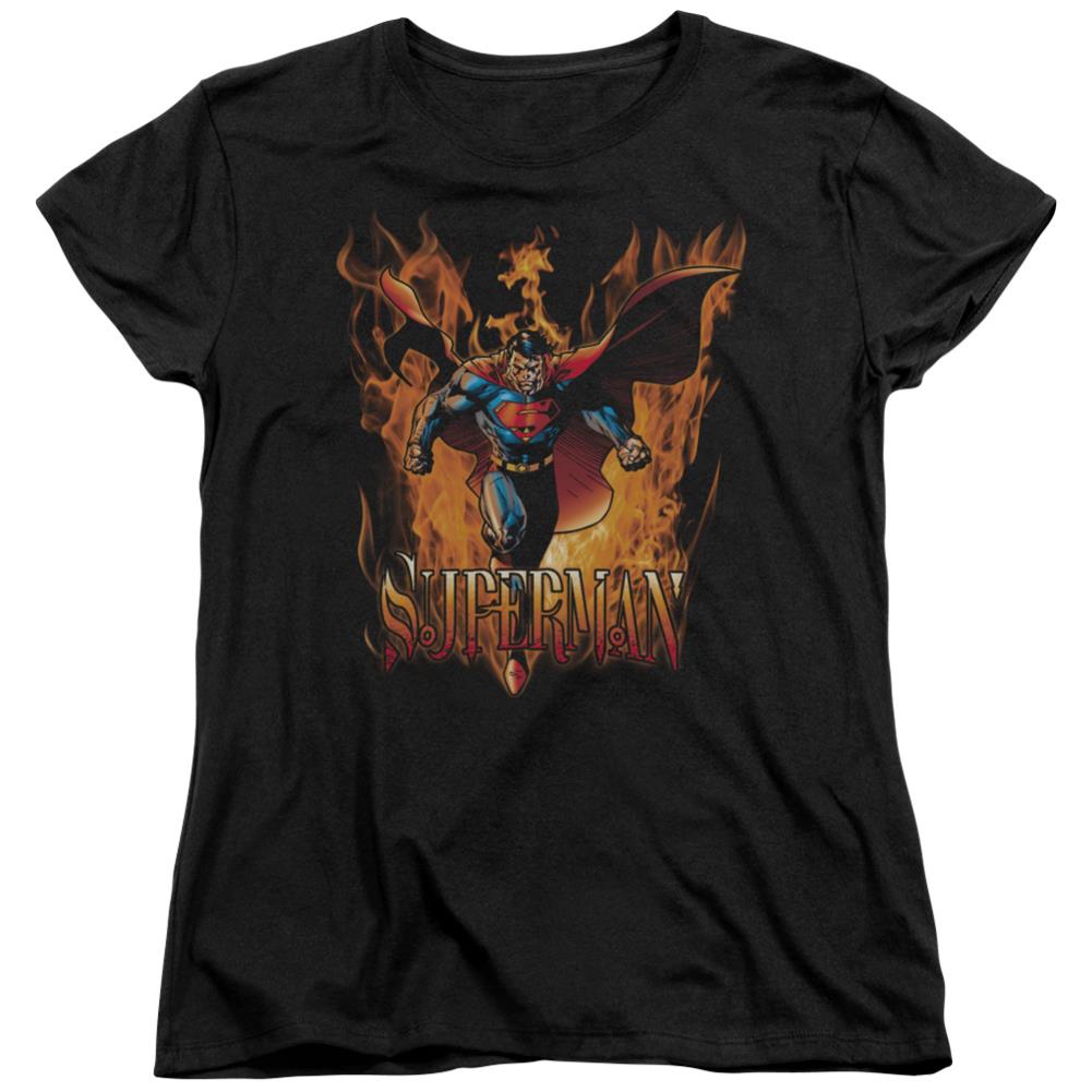 Superman Through The Fire Women's 18/1 Cotton SS T