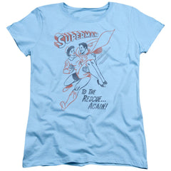 Superman To The Rescue Women's 18/1 Cotton SS T