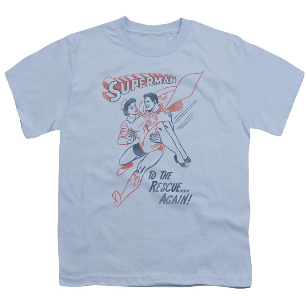 Superman To The Rescue Youth 18/1 100% Cotton SS T