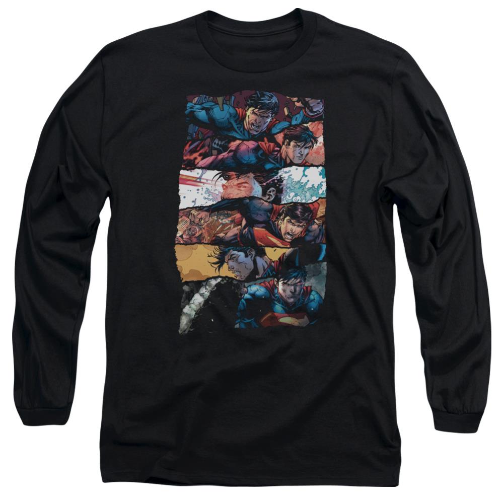 Superman Torn Collage Men's 18/1 Cotton LS T