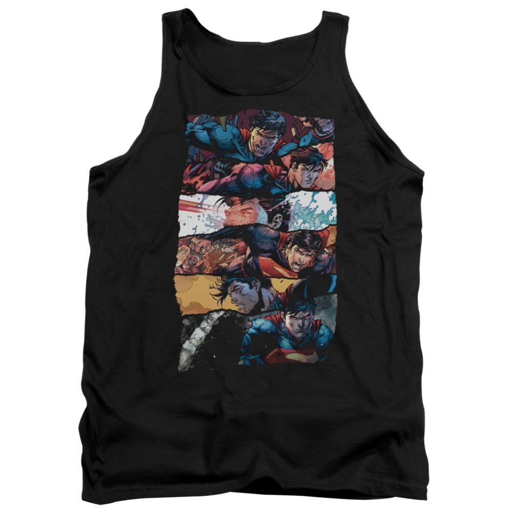 Superman Torn Collage Men's 18/1 Cotton Tank Top