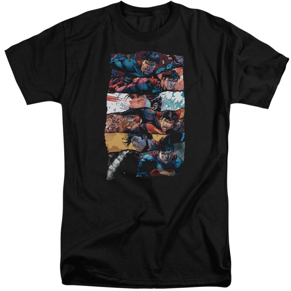 Superman Torn Collage Men's 18/1 Tall Cotton SS T