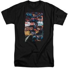 Superman Torn Collage Men's 18/1 Tall Cotton SS T
