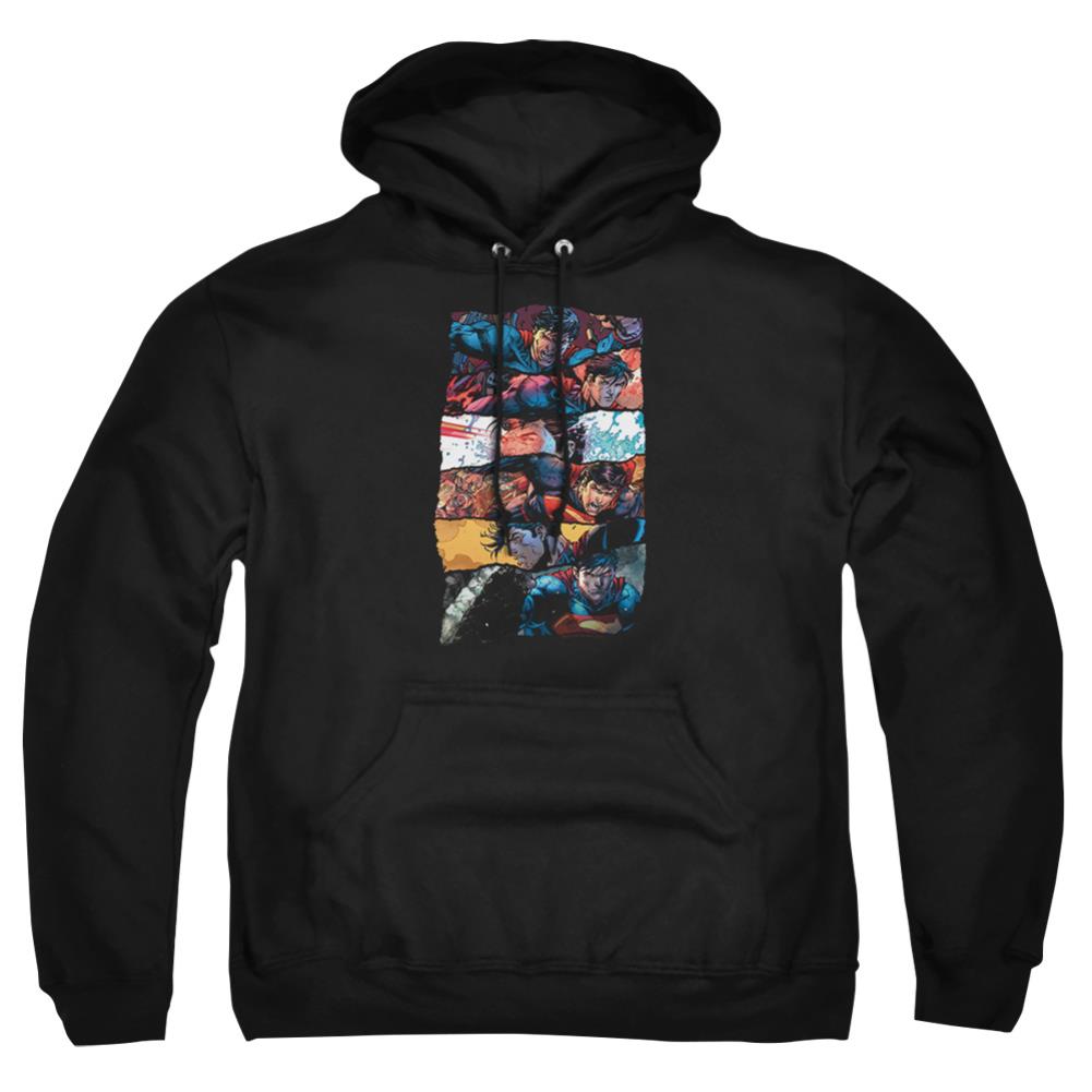Superman Torn Collage Men's Pull-Over 75 25 Poly Hoodie