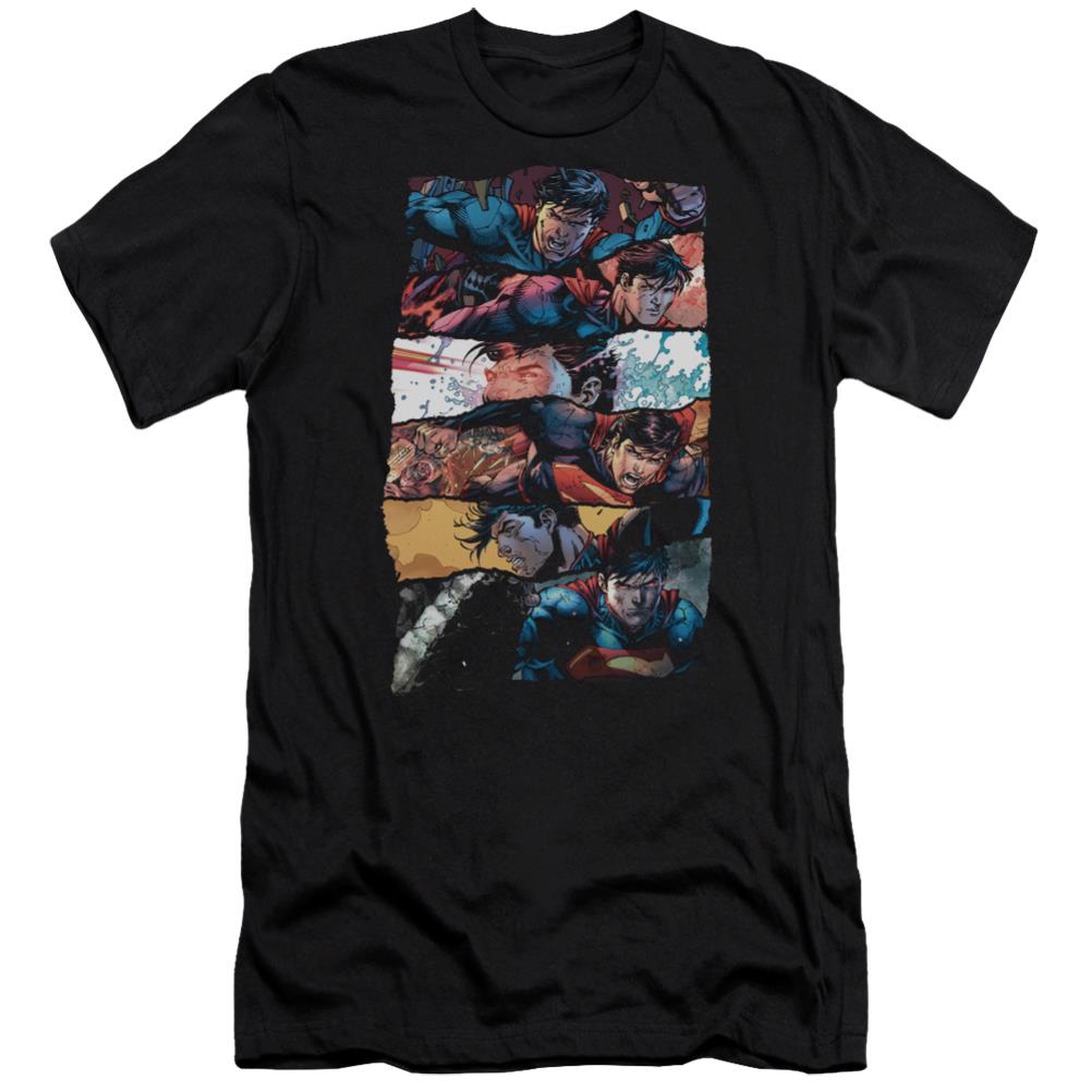 Superman Torn Collage Men's Ultra-Soft 30/1 Cotton Slim SS T
