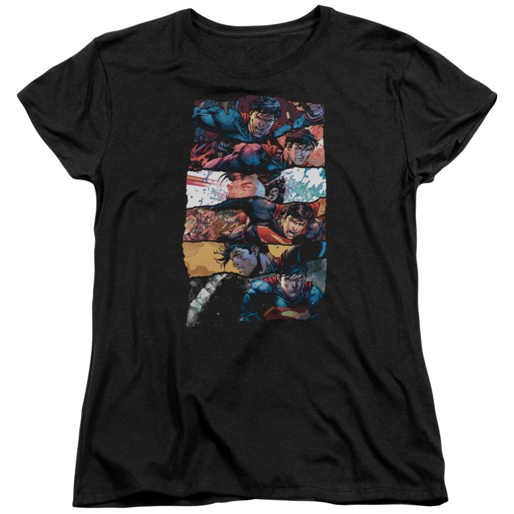 Superman Torn Collage Women's 18/1 Cotton SS T