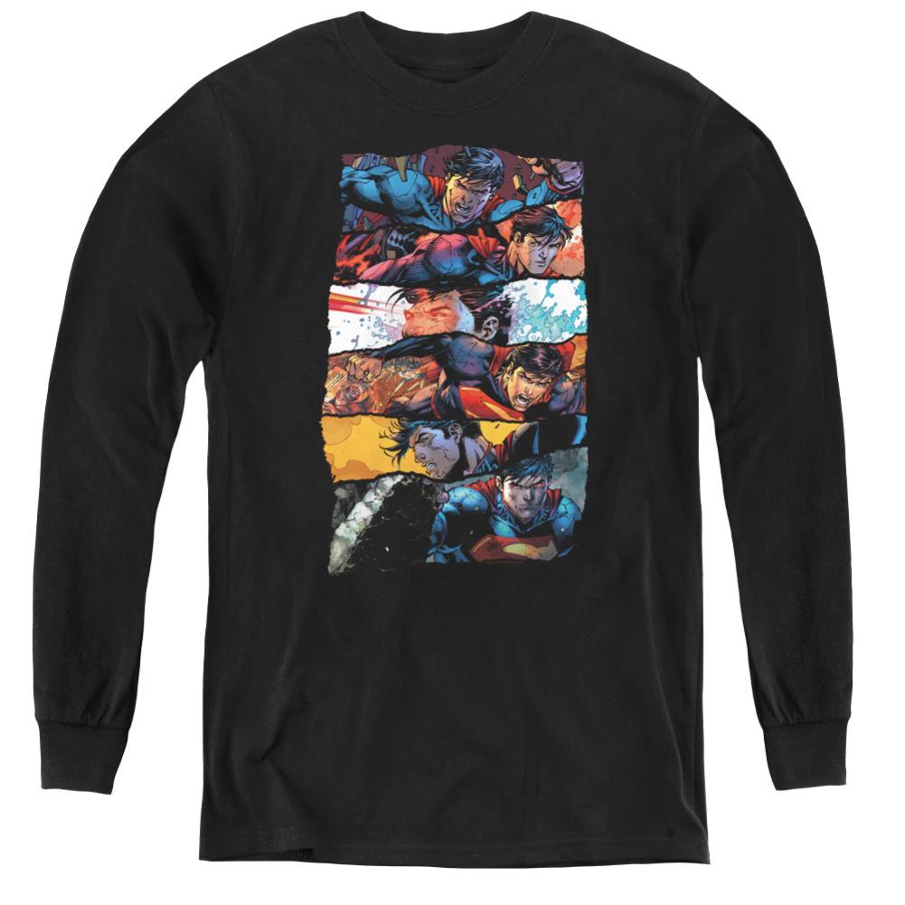 Superman Torn Collage Youth LS T